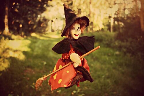 witch, broom, nature, witch hat, doll, toy, toy witch, female witch, forest